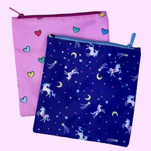 Yumbox Reusable Sandwich Bag - Set of 2 - Hearts & Unicorns